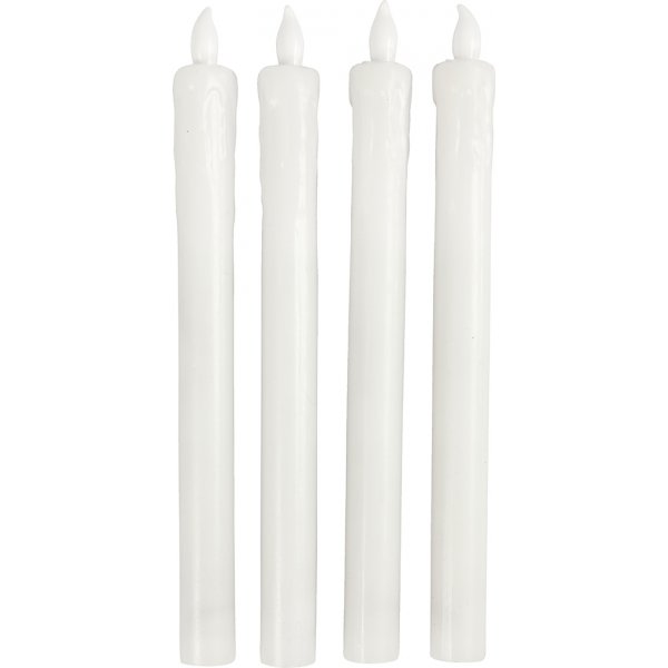 LED-Kerze - H: 24,5 cm - Durchm. 20 mm - 4 Stk