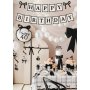 Geburtstagsbanner - Creme-Schwarz - 100 cm Geburtstagsbanner - Creme-Schwarz - 100 cm