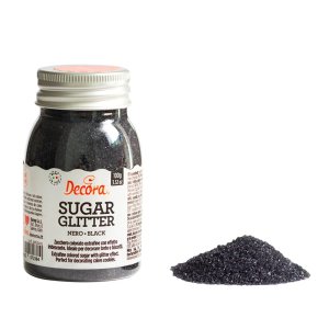 Glitzernde Zuckerkristalle - Schwarz - Decora - 100 g