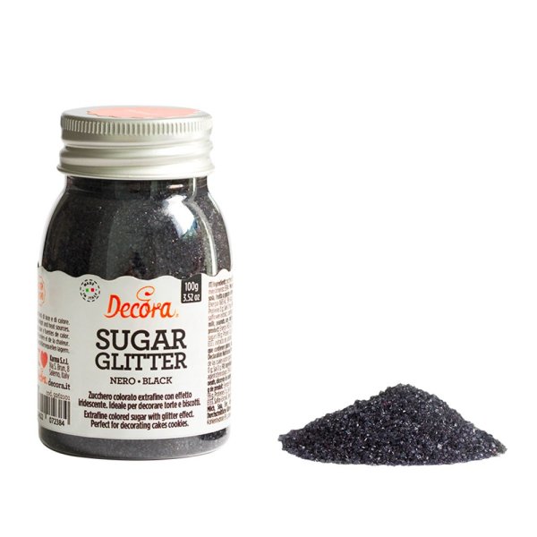 Glitzernde Zuckerkristalle - Schwarz - Decora - 100 g Glitzernde Zuckerkristalle - Schwarz - Decora - 100 g