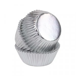 Mini-Muffinformen - Metallic - Silber - 45 Stück - PME Mini-Muffinformen - Metallic - Silber - 45 Stück - PME