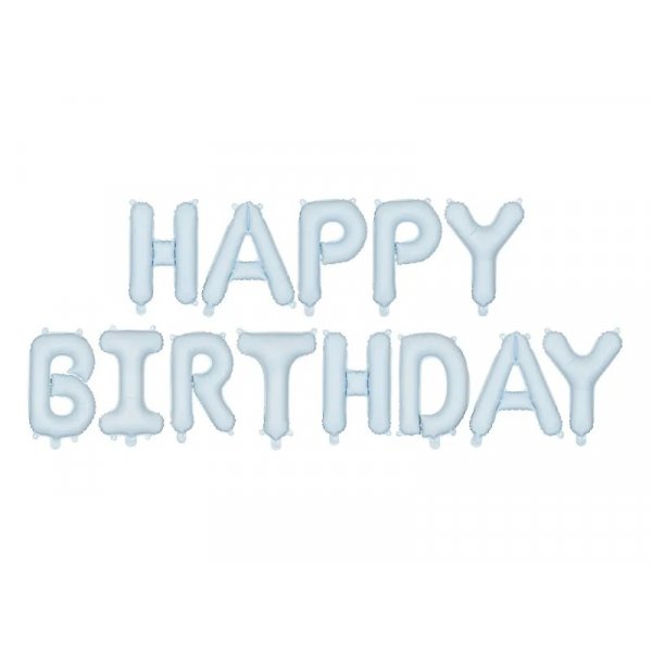 Ballongirlande - Alles Gute zum Geburtstag - Hellblau