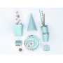 Popcorn-Boxen - Streifen - Hellblau/Gold - 6er-Pack