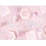 Dessertteller - Happy B-day - Rosa/Irisierend - 6er-Pack