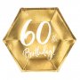 Dessertteller - 60. Geburtstag - Wei/Gold - 6er-Pack