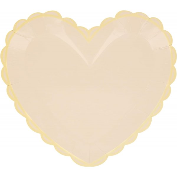 Pappteller - Herzen - Pastellfarben