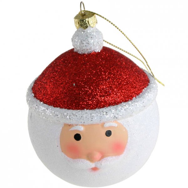 Christbaumkugel - Weihnachtsmann - Glitzer
