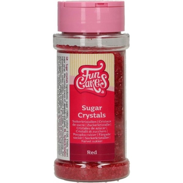 Zuckerkristalle - Rot - Funcakes - 80 g Zuckerkristalle - Rot - Funcakes - 80 g