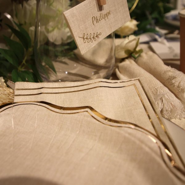 Servietten - Beige & Gold - 20er-Packung Servietten - Beige & Gold - 20er-Packung