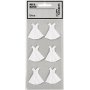 Aufkleber - wei - Kleid - Gre 35x31 mm - 6 Stk