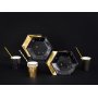 Dessertteller - Sparkle - Schwarz/Gold - 6er-Pack