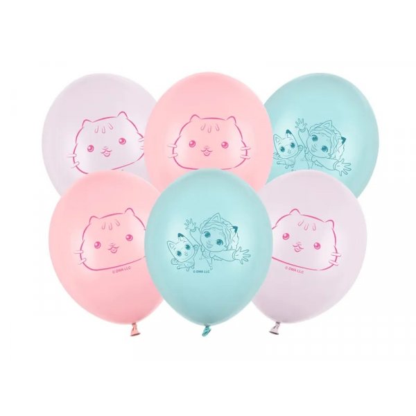 Pastellfarbene Luftballons - Gabby's Dollhouse - Der Film - Mix - 6er-Pack