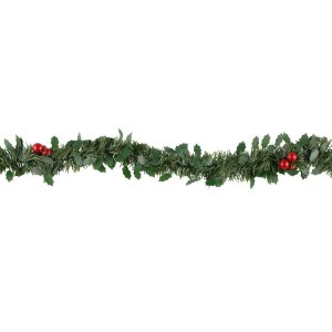 Girlandenreis mit roten Beeren - 2,7 m Girlandenreis mit roten Beeren - 2,7 m