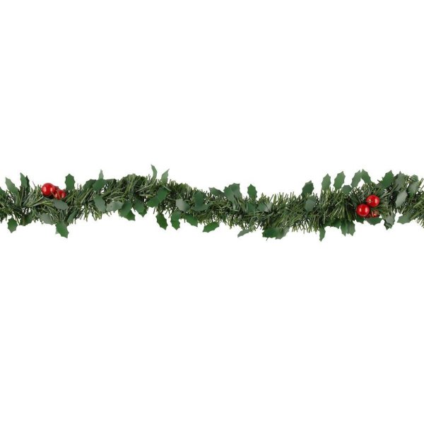 Girlandenreis mit roten Beeren - 2,7 m Girlandenreis mit roten Beeren - 2,7 m