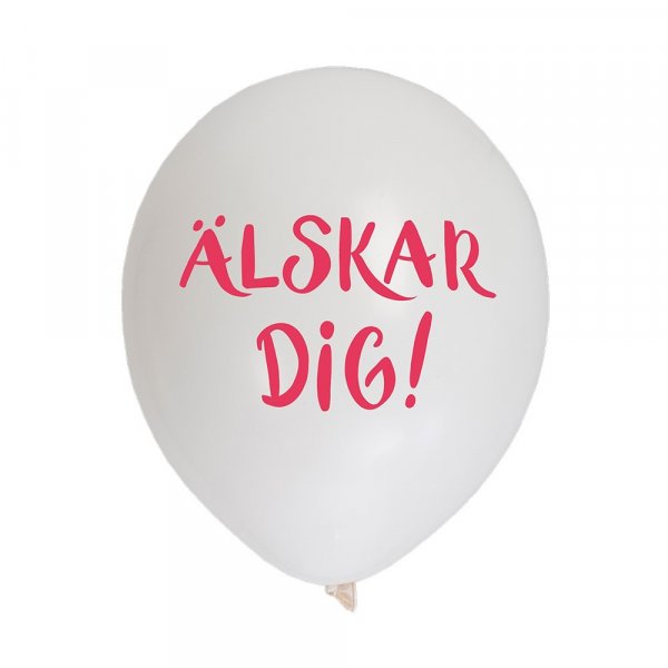 Luftballons - Ich liebe dich - Rosa/Wei - 6er-Pack