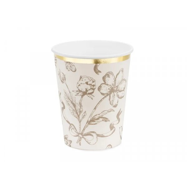 Pappbecher - Blumenmuster - Beige - 6er-Pack Pappbecher - Blumenmuster - Beige - 6er-Pack