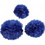 Papierpompons - dunkelblau - Durchm. 20+24+30 cm - 3 Stk