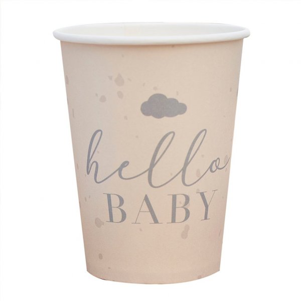 Pappbecher - Hello Baby - 8er-Pack