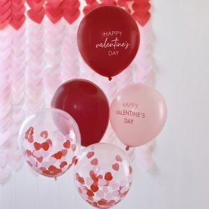 Ballonstrauß - Happy Valentine - 5 Ballons Ballonstrauß - Happy Valentine - 5 Ballons