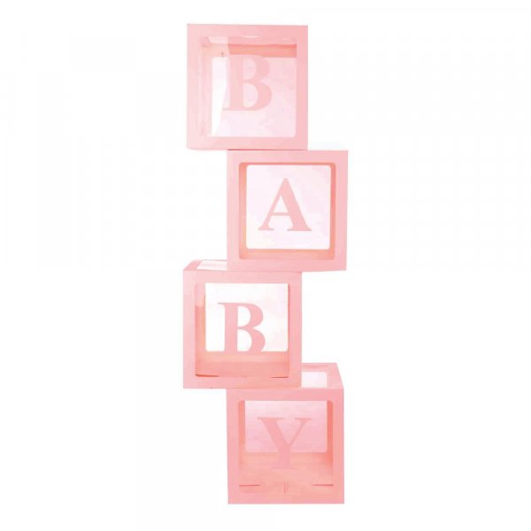 Ballondekoration - Babybl�cke - Rosa