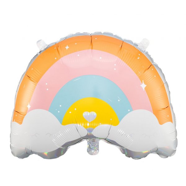 Folienballon - Regenbogen/Wolke - Pastell