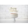 Tortenaufsatz - Happy Birthday - Goldmetallic