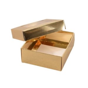 Pralinenschachtel mit Einlage - 4 Pralinen - Gold - 4er-Packung Pralinenschachtel mit Einlage - 4 Pralinen - Gold - 4er-Packung
