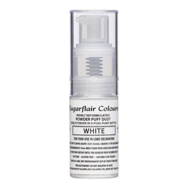 Essbares Spray - Puderquastenstaub - Sugarflair - Wei - 10 g