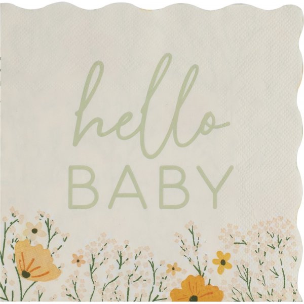 Servietten - Hello Baby - Floral - 16er-Pack Servietten - Hello Baby - Floral - 16er-Pack