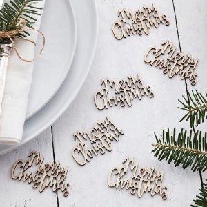 Konfetti - Holz - Frohe Weihnachten Konfetti - Holz - Frohe Weihnachten