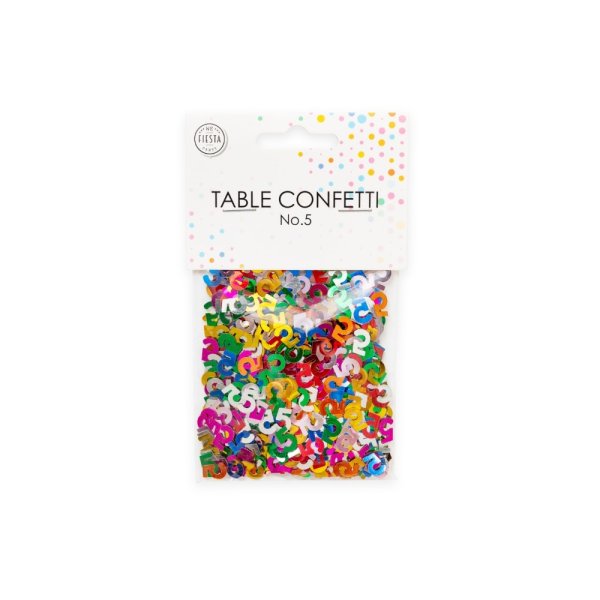 Tischkonfetti - Nummer 5 - Metallic-Farbmix - 14 Gramm Tischkonfetti - Nummer 5 - Metallic-Farbmix - 14 Gramm