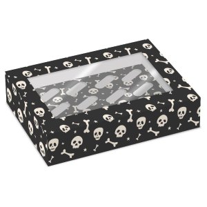 Cupcake-Box Halloween Skelett für 12 Cupcakes - 2er-Pack Cupcake-Box Halloween Skelett für 12 Cupcakes - 2er-Pack