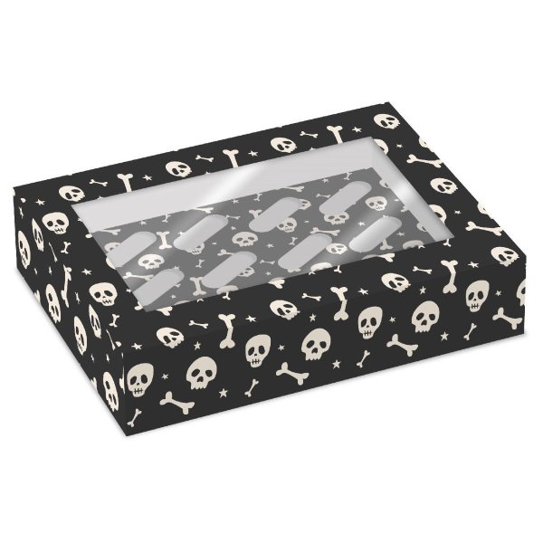 Cupcake-Box Halloween Skelett für 12 Cupcakes - 2er-Pack Cupcake-Box Halloween Skelett für 12 Cupcakes - 2er-Pack