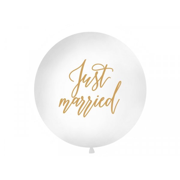Riesenballon - Just Married - Wei/Gold