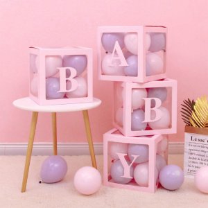 Ballondekoration - Babyblöcke - Rosa Ballondekoration - Babyblöcke - Rosa