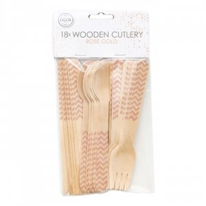 Holzbesteck - Roségold - 18er-Packung Holzbesteck - Roségold - 18er-Packung