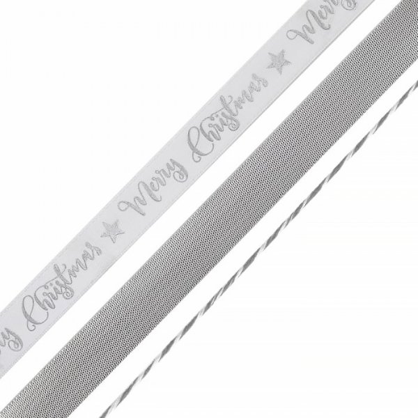 Geschenkschnur-Set - Frohe Weihnachten - Silber