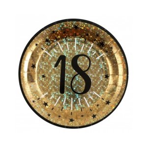 Pappteller - ab 18 Jahren - Glitzerndes Gold - 22 cm - 10er-Packung Pappteller - ab 18 Jahren - Glitzerndes Gold - 22 cm - 10er-Packung