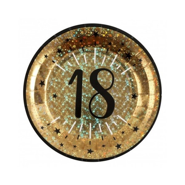 Pappteller - ab 18 Jahren - Glitzerndes Gold - 22 cm - 10er-Packung Pappteller - ab 18 Jahren - Glitzerndes Gold - 22 cm - 10er-Packung