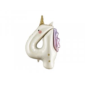 Folienballon Nummer 4 Einhorn - Mix Folienballon Nummer 4 Einhorn - Mix