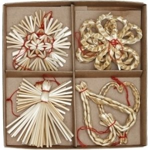 Christbaumschmuck - Stroh - 8er-Pack