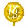 Runder Folienballon - Gold - 18. Geburtstag