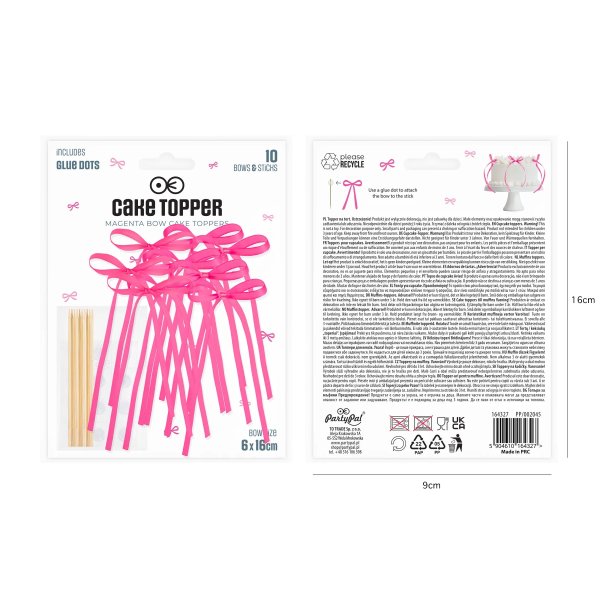 Kuchenspieße/Kuchenaufsatz - Schleifen - Pink - 10er-Pack Kuchenspieße/Kuchenaufsatz - Schleifen - Pink - 10er-Pack